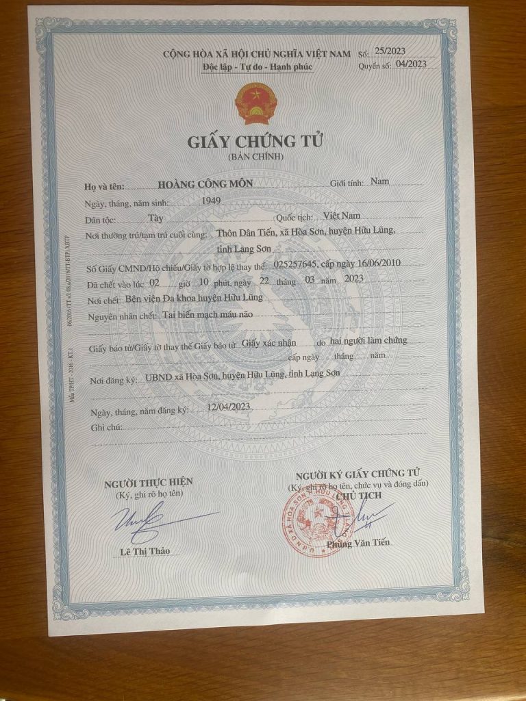 Làm Giấy Khai Tử Giả Uy Tín Và Chất Lượng Tại Làm Bằng Nhanh