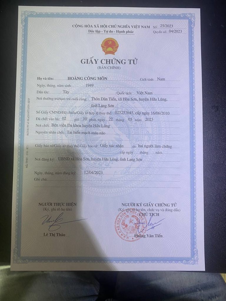 Làm Giấy Khai Tử Giả Uy Tín Và Chất Lượng Tại Làm Bằng Nhanh