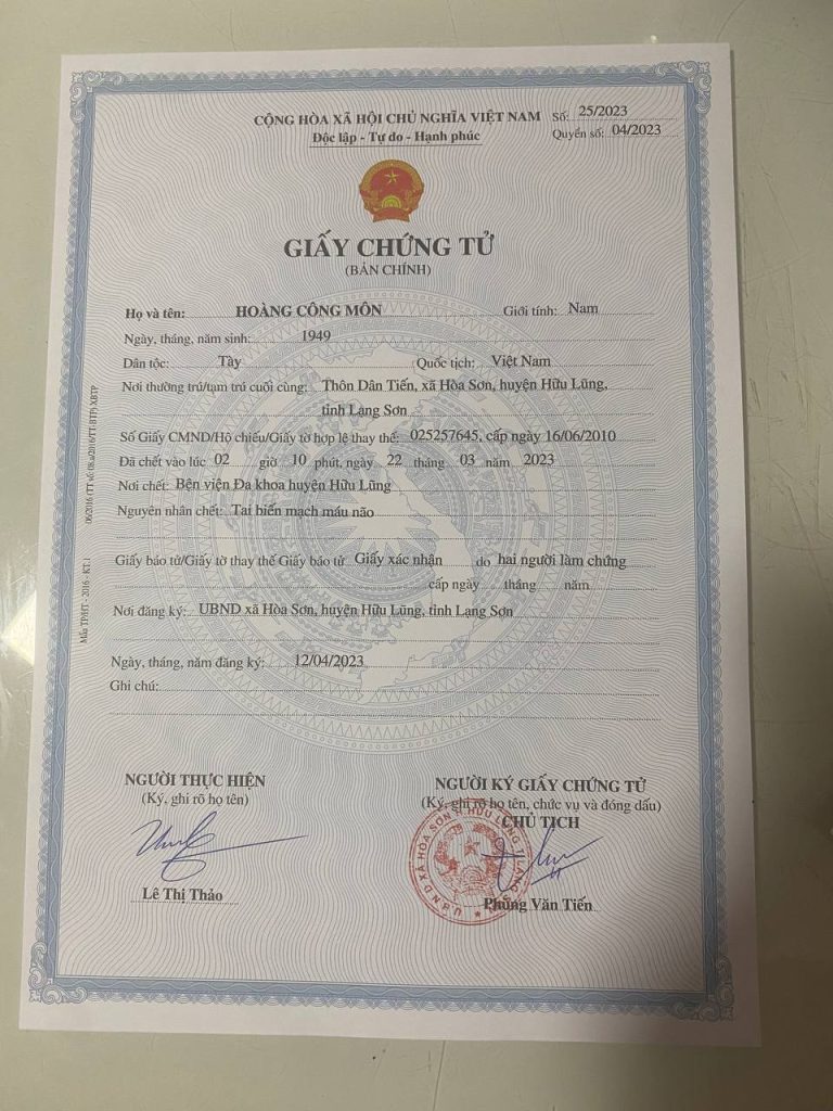 Làm Giấy Khai Tử Giả Uy Tín Và Chất Lượng Tại Làm Bằng Nhanh