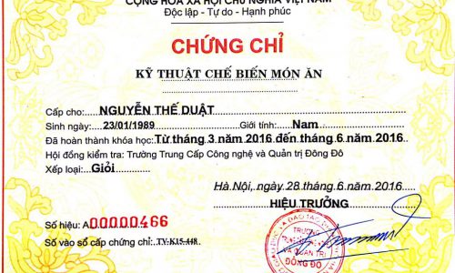 Làm Chứng Chỉ Nấu Ăn Phôi Thật 100% Tại Làm Bằng Nhanh