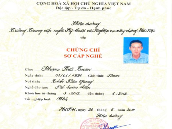 Giá cả làm chứng chỉ nghề cơ khí lấy ngay tại Làm Bằng Nhanh