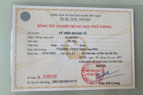 MỘT SỐ MẪU BẰNG cấp 3 DO LÀM BẰNG NHANH THỰC HIỆN