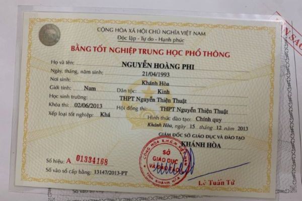 MỘT SỐ MẪU BẰNG cấp 3 DO LÀM BẰNG NHANH THỰC HIỆN