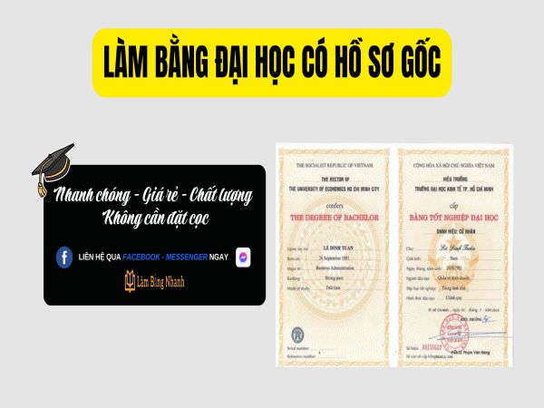 Bằng thật có hồ sơ gốc kèm bảng điểm tại đại học