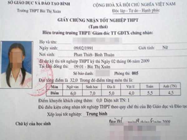 Thủ tục xin cấp bằng tốt nghiệp tạm thời