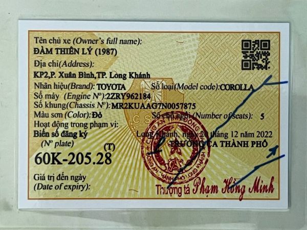 Đổi bằng lái xe ô tô online