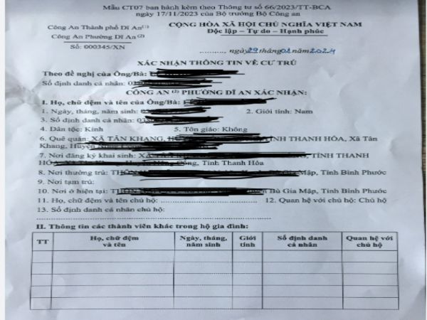 Khi nào cần giấy xác nhận cư trú?