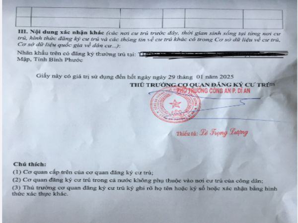 Những lưu ý quan trọng khi xin giấy xác nhận cư trú