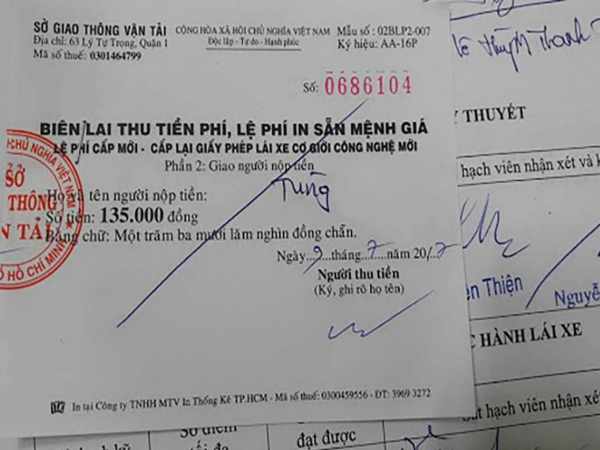 Chi phí thi bằng lái xe máy
